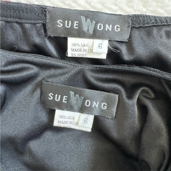 VTG Sue Wong Silk Beaded Embroidered Skirt Top 6 Black Whimsigoth Coquette Dress - Picture 6 of 17